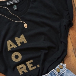 T-Shirt Amore Gold Noir FEMME Faubourg54