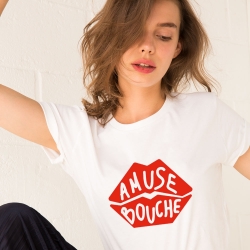 T-shirt Blanc Amuse Bouche Rouge FEMME Faubourg54