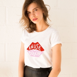 T-shirt Blanc Amuse Bouche Rouge et Rose FEMME Faubourg54