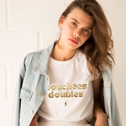 T-shirt Blanc Bouchées Doubles Gold