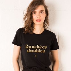 T-shirt Noir Bouchées Doubles Gold