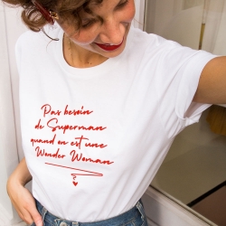 T-shirt Blanc Wonder Woman FEMME Faubourg54
