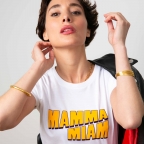 T-Shirt Blanc Mamma Miam Orange FEMME Faubourg54