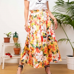 Yellow Floral Skirt Stella