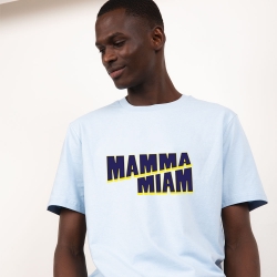 T-Shirt Mamma Miam Bleu Ciel Homme