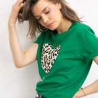 T-shirt Vert Coeur Jungle FEMME Faubourg54