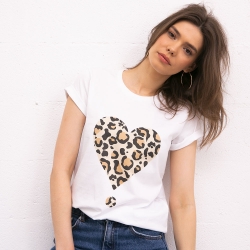 T-Shirt Blanc Coeur Jungle FEMME Faubourg54