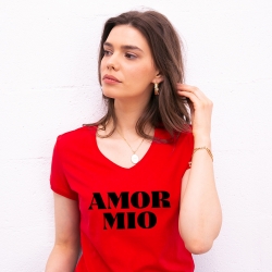 T-shirt Rouge Col V Amor Mio FEMME Faubourg54