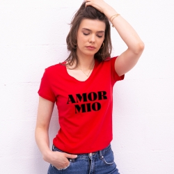 T-shirt Rouge Col V Amor Mio FEMME Faubourg54