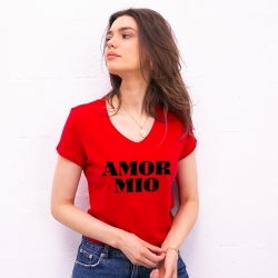 T-shirt Rouge Col V Amor Mio FEMME Faubourg54