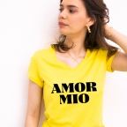 T-shirt Jaune Col V Amor Mio FEMME Faubourg54