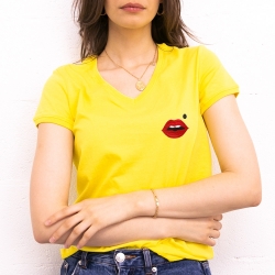 T-shirt Jaune Col V Cindy FEMME Faubourg54