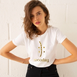 T-Shirt Blanc Mooday Gold