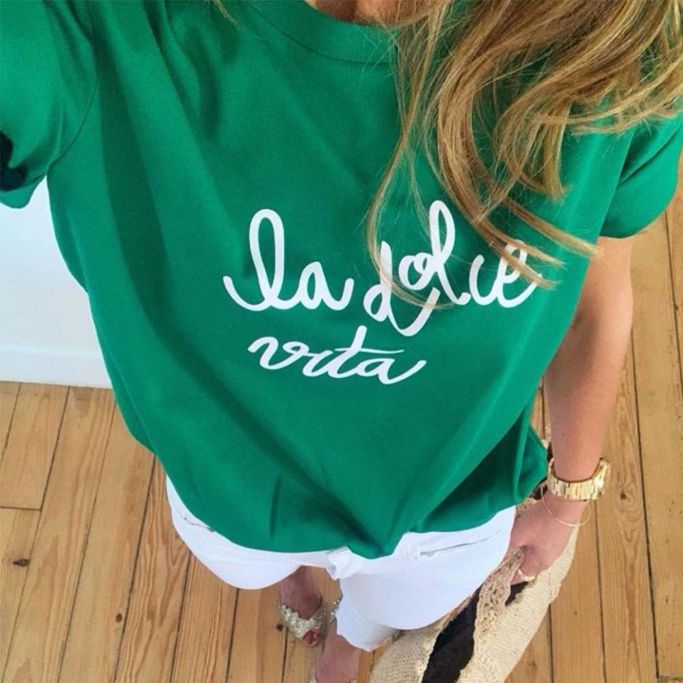 T-Shirt La dolce Vita Vert by LesFutiles