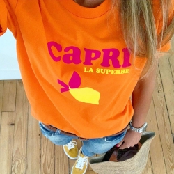 Orange T-shirt Capri by Les Futiles