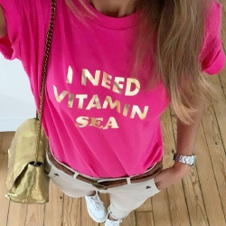 T-Shirt Fuchsia Vitamin Sea Gold by Les Futiles