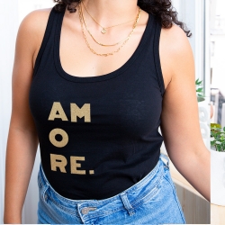 Débardeur Noir Amore Gold T-shirts Faubourg54