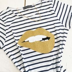 T-Shirt Janine Martina Gold Glitter FEMME Faubourg54