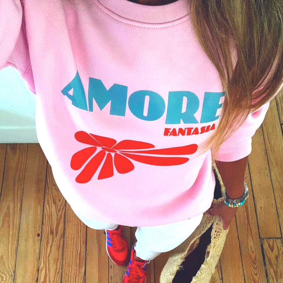Sweat Femme Rose Amore Les Futiles Faubourg54 Sweat Femme Rose Amore Les Futiles Faubourg54