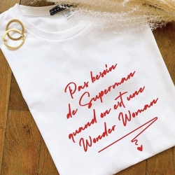 T-shirt Blanc Wonder Woman FEMME Faubourg54