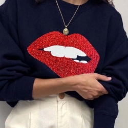 Sweat Red Glitter Martina Bleu FEMME Faubourg54 Sweat Red Glitter Martina Bleu FEMME Faubourg54