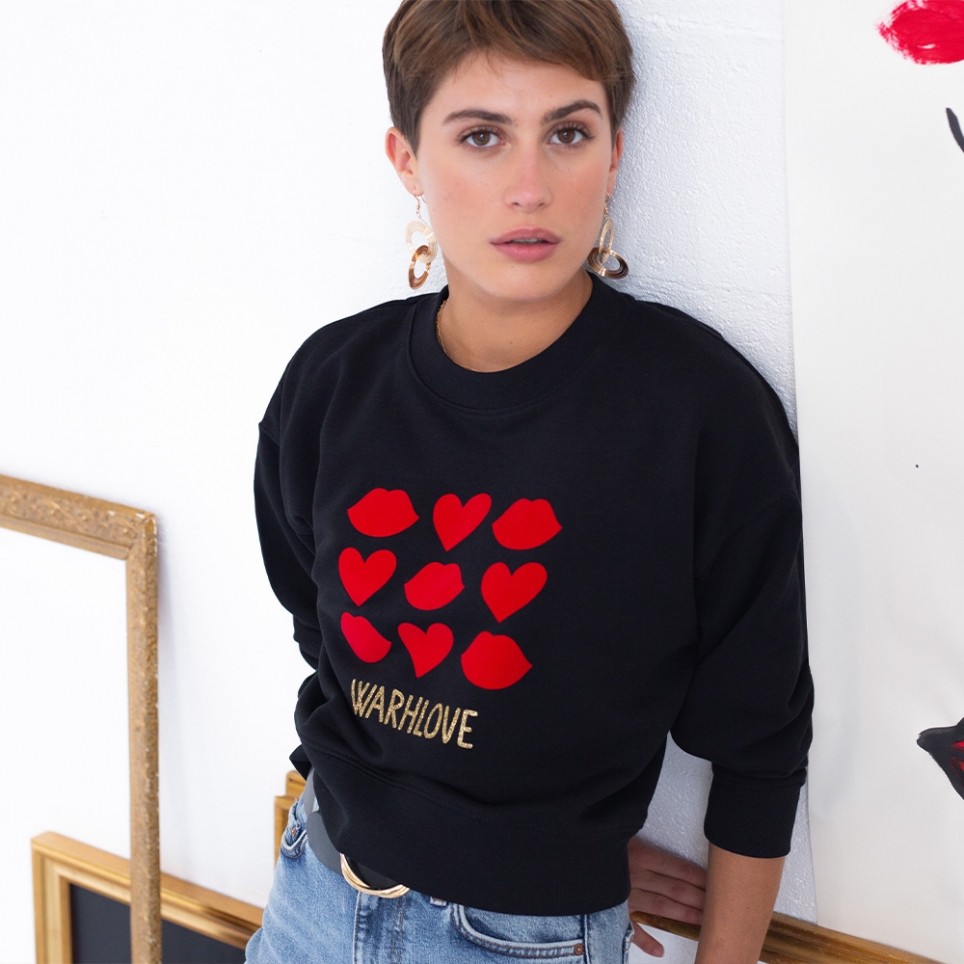 Sweat Noir Warhlove FEMME Faubourg54