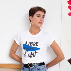 White T-Shirt Libre comme l'art