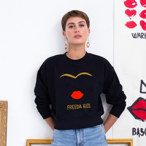 Sweat Boxy Noir Freeda Kiss