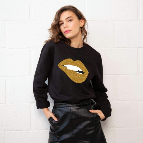 Sweat Noir Martina Gold Big