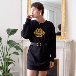 Black Sweatshirt Dress Gold Amuse Bouche