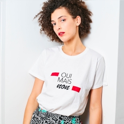 T-Shirt Blanc Oui Mais Non FEMME Faubourg54