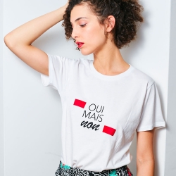 T-Shirt Blanc Oui Mais Non FEMME Faubourg54