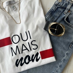 T-Shirt Blanc Oui Mais Non FEMME Faubourg54