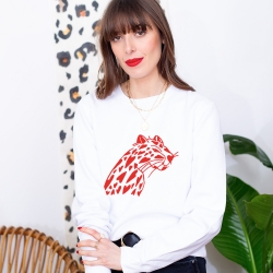 Sweat Blanc Ghepardo Rouge FEMME Faubourg54