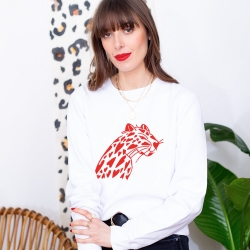 Sweat Blanc Ghepardo Rouge FEMME Faubourg54