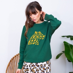 Sweat Vert Bouteille Ghepardo Jaune FEMME Faubourg54