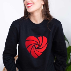 Sweat Noir Coeur Bond Rouge FEMME Faubourg54