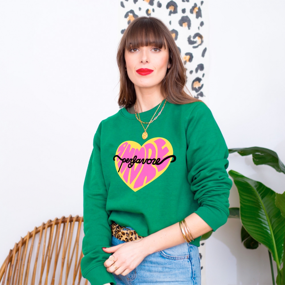 Sweat vert - Amore per Favore