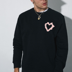 Sweat Noir Coeur Fragile HOMME Faubourg54