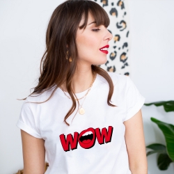 T-Shirt Blanc Wow by TrendyEmma T-shirts Faubourg54