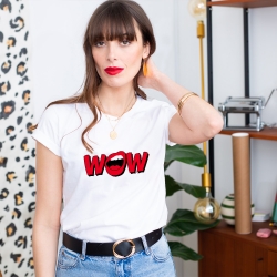 T-Shirt Blanc Wow by TrendyEmma T-shirts Faubourg54