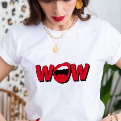 T-Shirt Blanc Wow by TrendyEmma T-shirts Faubourg54