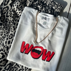 T-Shirt Blanc Wow by TrendyEmma T-shirts Faubourg54