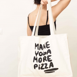 Tote Bag Make Yoga More Pizza