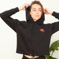 Sweat Noir Capuche Crop Martina FEMME Faubourg54 Sweat Noir Capuche Crop Martina FEMME Faubourg54