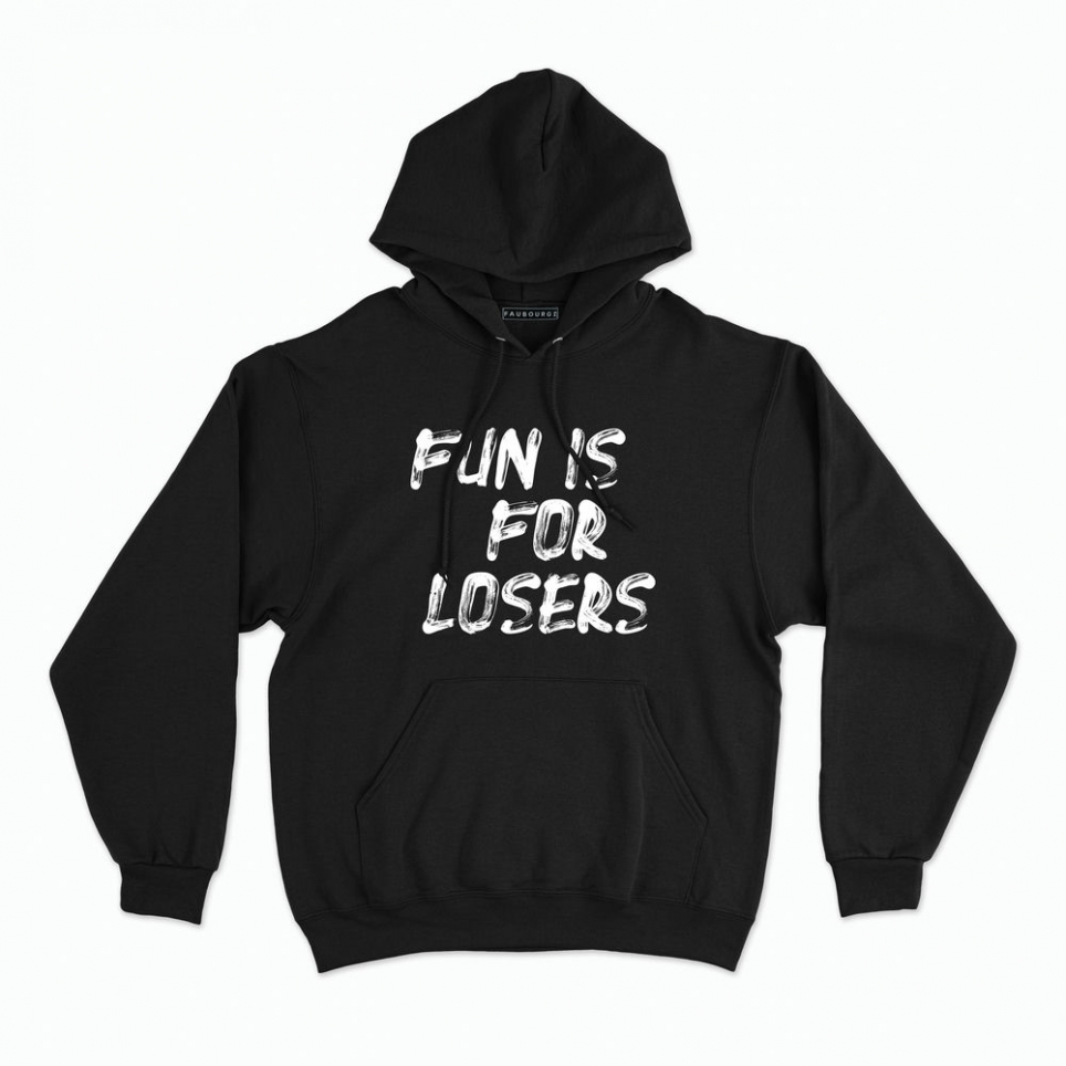 Sweat Capuche Noir Fun Is For Losers HOMME Faubourg54