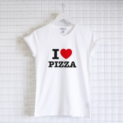 T-Shirt  blancI Love Pizza
