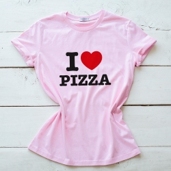 T-Shirt  rose I Love Pizza