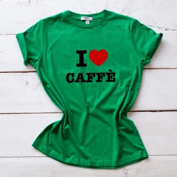 T-Shirt Vert I Love Caffè