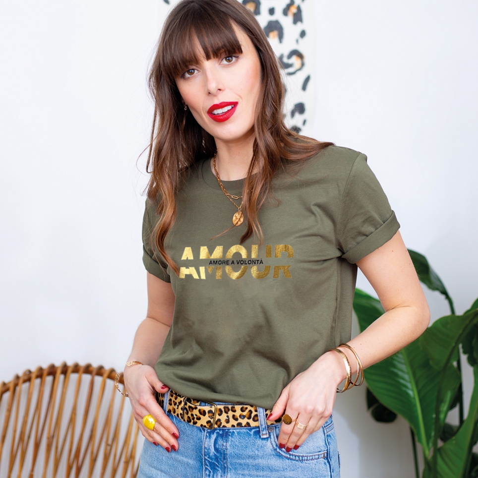 T-Shirt Kaki Amore a Volontà FEMME Faubourg54